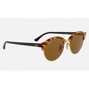 Ray Ban Clubmaster Clubround Classic RB4246 Classic B-15 + Tortoise Frame Brown Classic B-15 Lens Sunglasses