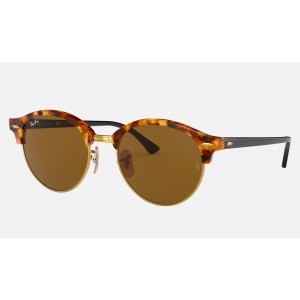 Ray Ban Clubmaster Clubround Classic RB4246 Classic B-15 + Tortoise Frame Brown Classic B-15 Lens Sunglasses