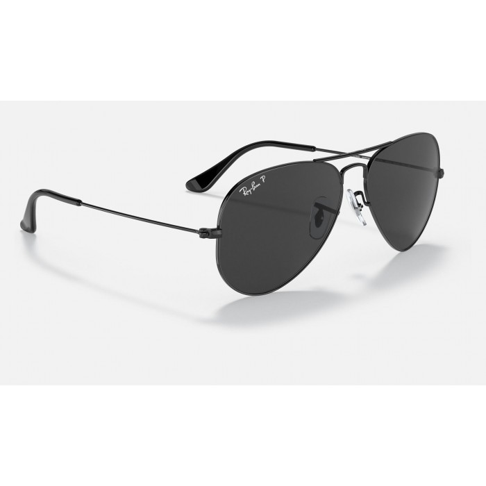 Ray Ban Aviator Total Black RB3025 Black Polarized Classic Black Sunglasses