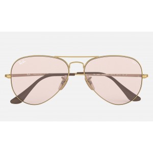 Ray Ban Solid Evolve RB3689 Pink Photochromic Evolve Gold Sunglasses
