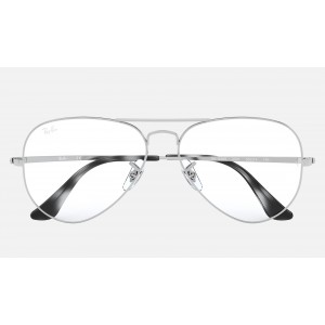 Ray Ban Aviator Optics Demo Lens Silver Sunglasses