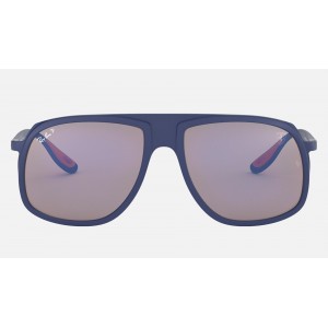 Ray Ban RB4308 Scuderia Ferrari Collection Blue Mirror Chromance Blue Sunglasses