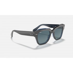 Ray Ban State Street RB2186 Gradient + Grey Frame Blue Gradient Lens Sunglasses