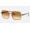 Ray Ban Square Ii RB1973 Light Brown Gradient Transparent Brown Sunglasses