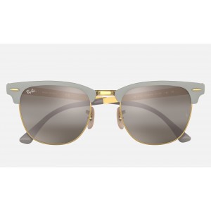 Ray Ban Clubmaster Metal RB3716 Gradient Mirror + Grey Frame Light Grey Gradient Mirror Lens Sunglasses