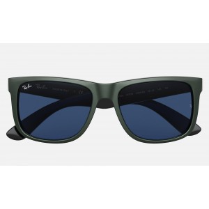 Ray Ban Justin Color Mix RB4165 Classic + Green Frame Dark Blue Classic Lens Sunglasses