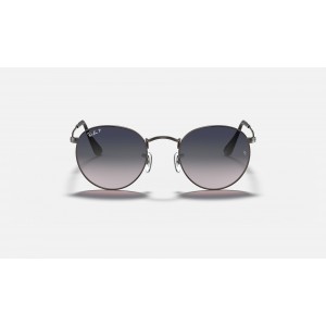 Ray Ban Round Metal Collection RB3447 Blue Gradient Gunmetal Sunglasses