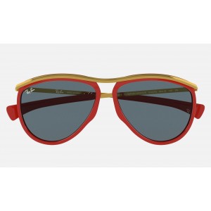 Ray Ban Aviator Olympian RB2219 Blue Classic Red Sunglasses