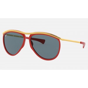 Ray Ban Aviator Olympian RB2219 Blue Classic Red Sunglasses