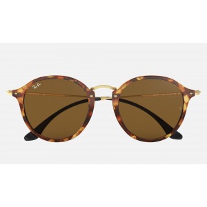 Ray Ban Round Fleck RB2447 Classic B-15 + Tortoise Frame Brown Classic B-15 Lens Sunglasses