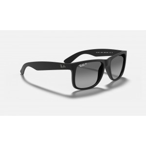 Ray Ban Justin Classic Low Bridge Fit RB4165 Polarized Gradient + Black Frame Grey Gradient Lens Sunglasses
