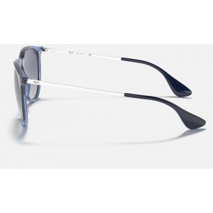 Ray Ban Erika Color Mix Low Bridge Fit RB4171 Gradient + Shiny Transparent Blue Frame Blue Gradient Lens Sunglasses