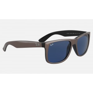 Ray Ban Justin Color Mix Low Bridge Fit RB4165 Classic + Brown Frame Dark Blue Classic Lens Sunglasses