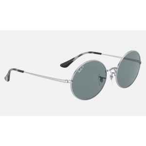 Ray Ban Oval RB1970 Light Blue Classic Silver Sunglasses