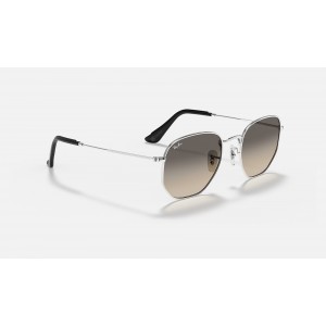 Ray Ban Hexagonal Collection RB3548 Light Grey Gradient Silver Sunglasses