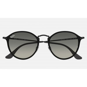Ray Ban Round Blaze Round RB3574 Gradient + Black Frame Grey Gradient Lens Sunglasses