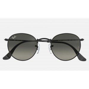Ray Ban Round Flat Lenses RB3447 Gradient + Black Frame Grey Gradient Lens Sunglasses